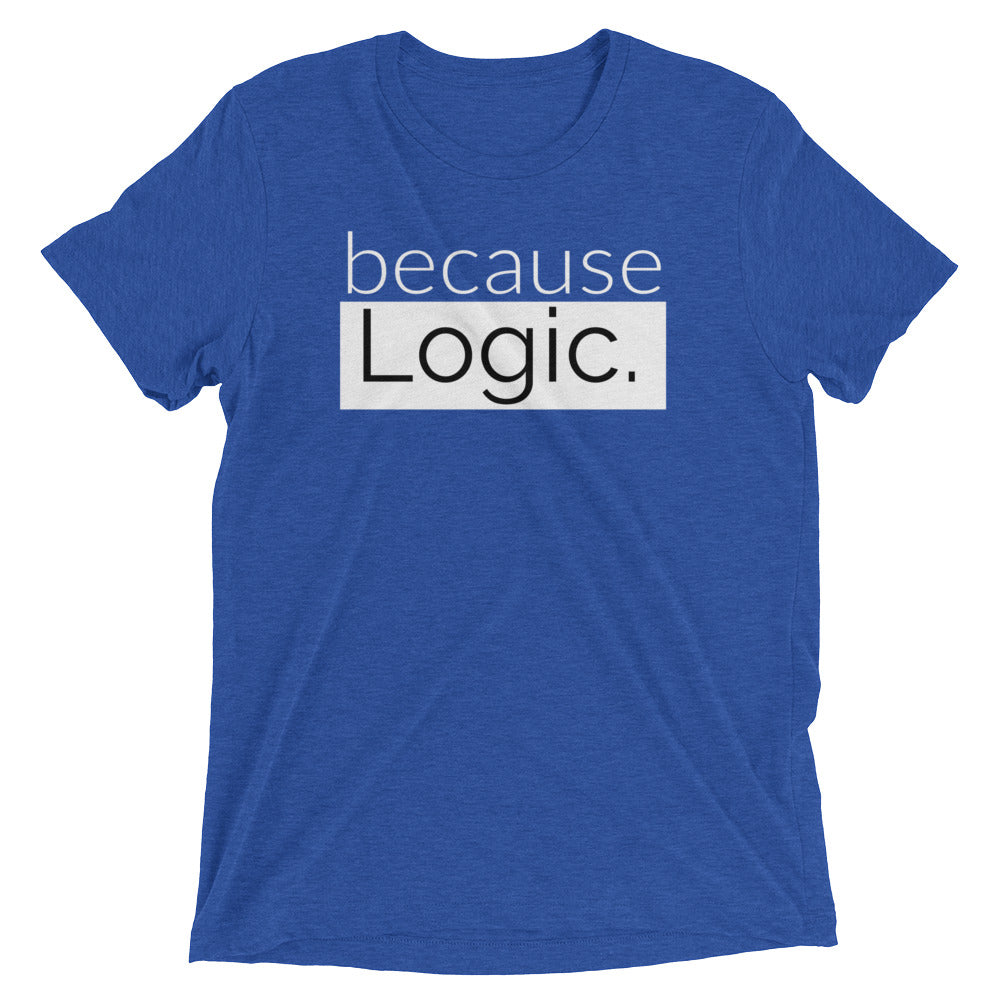 because Logic. (white version) - Vintage, fitted look short sleeve t-shirt